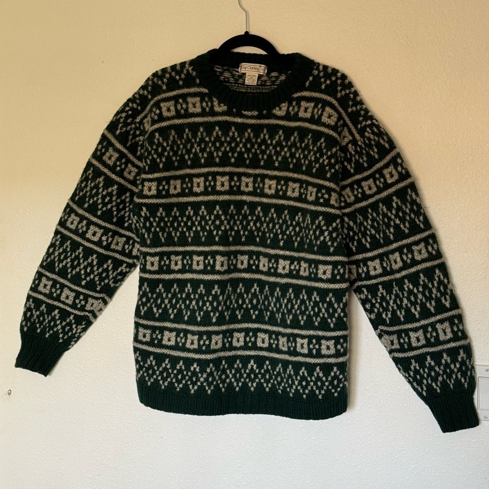 Vintage GAP CLOTHING CO. Old 80's 90's Sweater Knit Nordic Pattern All Over Wool